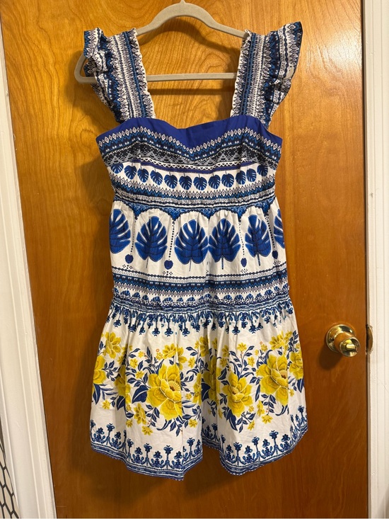 FARM Rio Dresses & Skirts - FARM Rio Blue, White & Yellow Floral Mini Dress